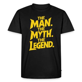 L’homme Le mythe La légende Dynamique - T-shirt Premium bio Homme - noir - Devant - Nico (187cm)