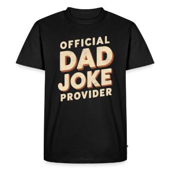 Fournisseur officiel de blagues de papa - T-shirt Premium bio Homme - noir - Devant - Nico (187cm)