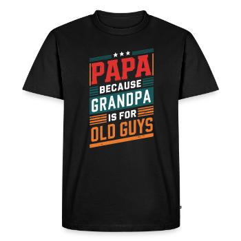 Papa parce que grand-père est pour les vieux - T-shirt Premium bio Homme - noir - Devant - Nico (187cm)