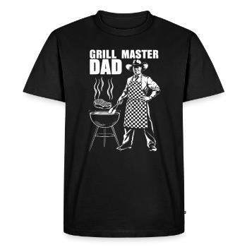 Maître du grill et fier père - T-shirt Premium bio Homme - noir - Devant - Nico (187cm)