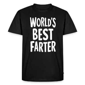 Meilleur Farter du monde Message drôle - T-shirt Premium bio Homme - noir - Devant - Nico (187cm)