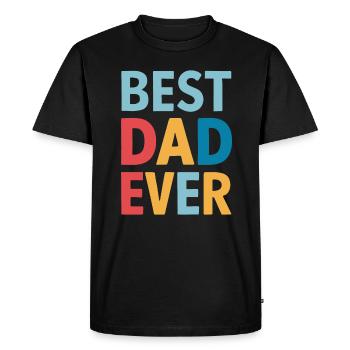 Best Dad Ever Colorful - Men's Premium Organic T-Shirt - black - Front - Nico (187cm)