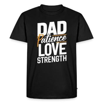 Renforcez la patience de l’amour - Honorez votre père - T-shirt Premium bio Homme - noir - Devant - Nico (187cm)
