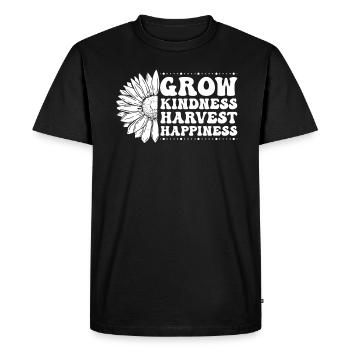 Cultiver la convivialité Récolter le bonheur - T-shirt Premium bio Homme - noir - Devant - Nico (187cm)