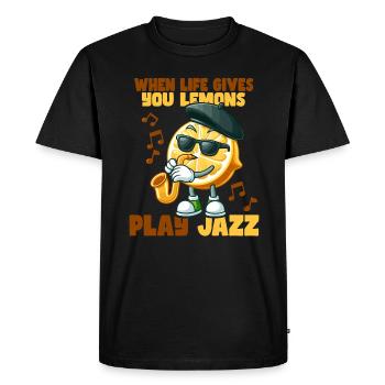 Quand la vie vous donne des citrons - T-shirt Premium bio Homme - noir - Devant - Nico (187cm)