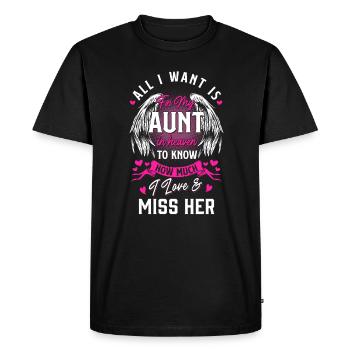 Aunt in Heaven - Men's Premium Organic T-Shirt - black - Front - Nico (187cm)