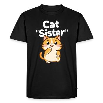 Sœur de chat Compagnon félin mignon et fantaisiste - T-shirt Premium bio Homme - noir - Devant - Nico (187cm)