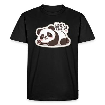 Je déteste les gens du matin Panda paresseux mignon - T-shirt Premium bio Homme - noir - Devant - Nico (187cm)