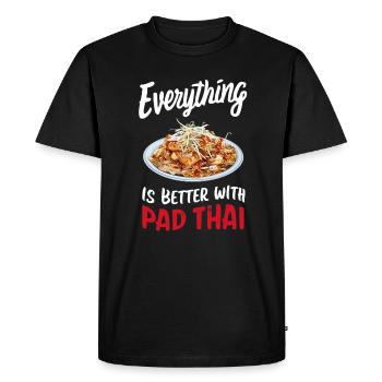 Tout est meilleur avec le Pad Thai - T-shirt Premium bio Homme - noir - Devant - Nico (187cm)