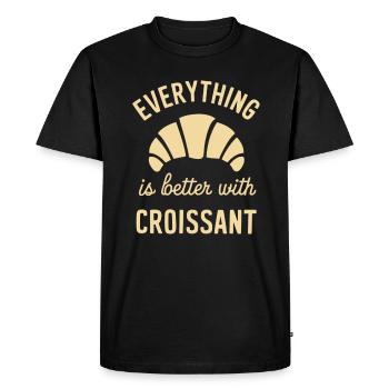 Everything is better with croissant - Men's Premium Organic T-Shirt - black - Front - Nico (187cm)