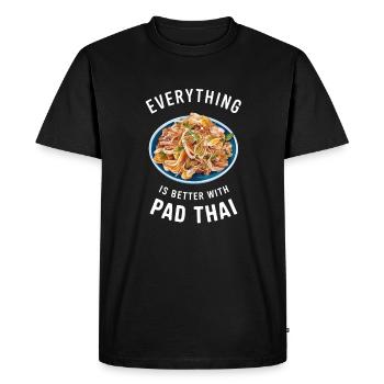 Tout est meilleur avec le Pad Thai - T-shirt Premium bio Homme - noir - Devant - Nico (187cm)