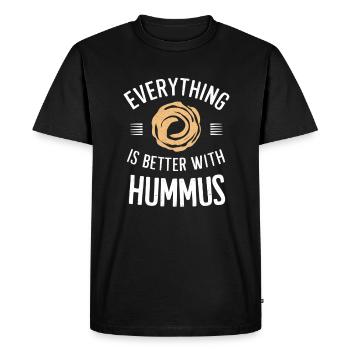 Everything is better with hummus - Men's Premium Organic T-Shirt - black - Front - Nico (187cm)
