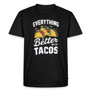 Tout est meilleur avec les tacos - Perfektes - T-shirt Premium bio Homme - noir - Devant - Nico (187cm)