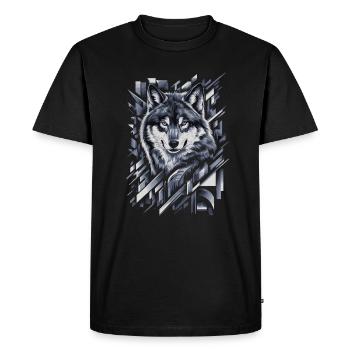 Oeuvre de loup Formes géométriques - T-shirt Premium bio Homme - noir - Devant - Nico (187cm)