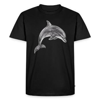 Illustration de dessin de dauphin noir et blanc - T-shirt Premium bio Homme - noir - Devant - Nico (187cm)