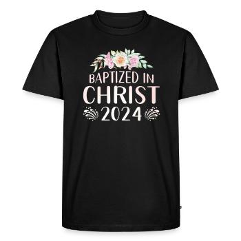 Baptized In Christ 2024 - Men's Premium Organic T-Shirt - black - Front - Nico (187cm)