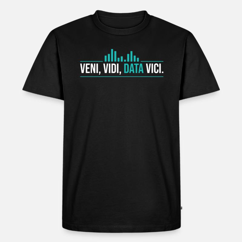 Veni, Vidi, Data Vici Statistician - Männer Premium Bio T-Shirt - Schwarz