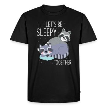 Sleeping Sleepy Tired Raccoon - Men's Premium Organic T-Shirt - black - Front - Nico (187cm)