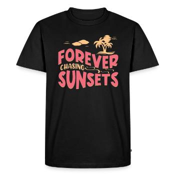 Always chasing the sunsets - Men's Premium Organic T-Shirt - black - Front - Nico (187cm)