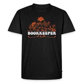 À l’époque de mon comptable avec des fleurs - T-shirt Premium bio Homme - noir - Devant - Nico (187cm)