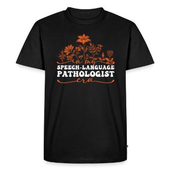 À l’époque de mon orthophonie, motif floral - T-shirt Premium bio Homme - noir - Devant - Nico (187cm)