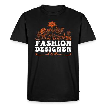 À l’époque de mon créateur de mode avec des fleurs - T-shirt Premium bio Homme - noir - Devant - Nico (187cm)