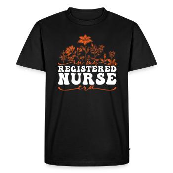 In My Registered Nurse Era Floral Motif - Men's Premium Organic T-Shirt - black - Front - Nico (187cm)