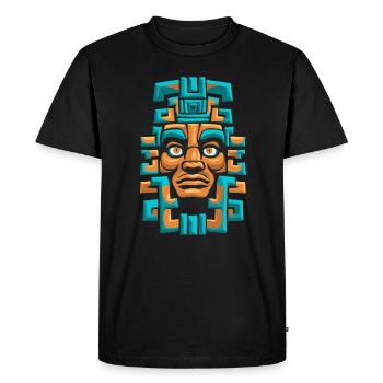 Dieu Maya Mythologie Maya Itzamna Masque Ancien - T-shirt Premium bio Homme - noir - Devant - Nico (187cm)