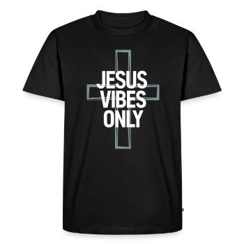 Jesus Vibes Only Christian Jesus Vibes - Men's Premium Organic T-Shirt - black - Front - Nico (187cm)