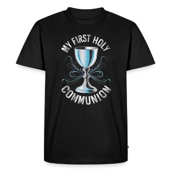 My First Holy Communion Chalice - Men's Premium Organic T-Shirt - black - Front - Nico (187cm)