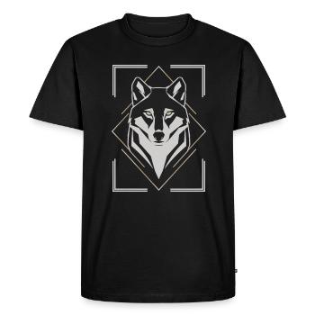 Stylish Wolf Head Geometric - Men's Premium Organic T-Shirt - black - Front - Nico (187cm)