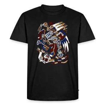 Dieu aztèque Mythologie ancienne Huitzilopochtli - T-shirt Premium bio Homme - noir - Devant - Nico (187cm)
