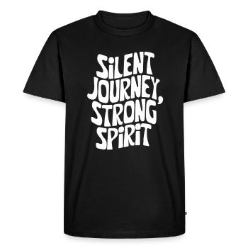Voyage silencieux, fort - Marche silencieuse - T-shirt Premium bio Homme - noir - Devant - Nico (187cm)