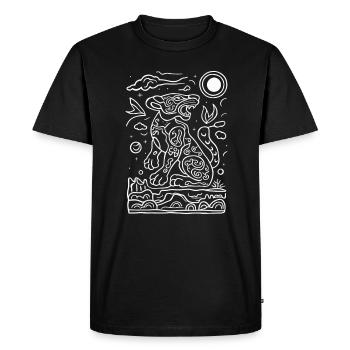 Aztec God Ancient Mythology Tezcatlipoca Jaguar - Men's Premium Organic T-Shirt - black - Front - Nico (187cm)