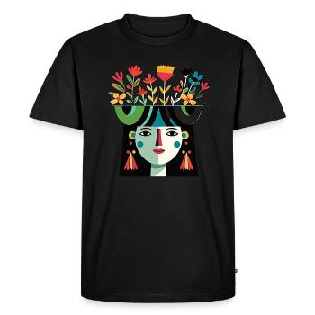 Aztec goddess Xochiquetzal Ancient mythology - Men's Premium Organic T-Shirt - black - Front - Nico (187cm)