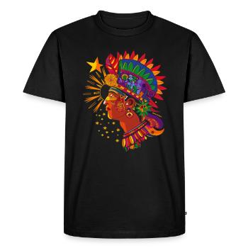 Dieu Maya Mythologie Maya Hunab Ku Star Warrior - T-shirt Premium bio Homme - noir - Devant - Nico (187cm)