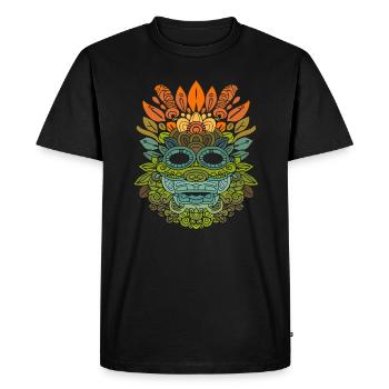 Dieu Maya Mythologie Maya Masque Itzamna - T-shirt Premium bio Homme - noir - Devant - Nico (187cm)