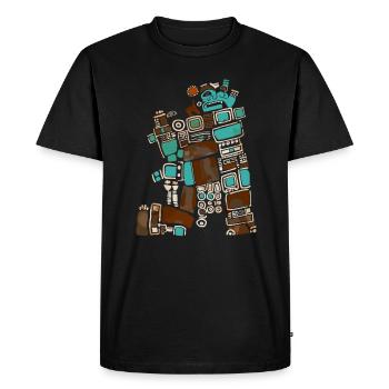 Dieu Maya Mythologie Maya Itzamna - T-shirt Premium bio Homme - noir - Devant - Nico (187cm)