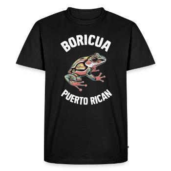 Boricua Porto Rico Coqui Porto Rico Artistique - T-shirt Premium bio Homme - noir - Devant - Nico (187cm)