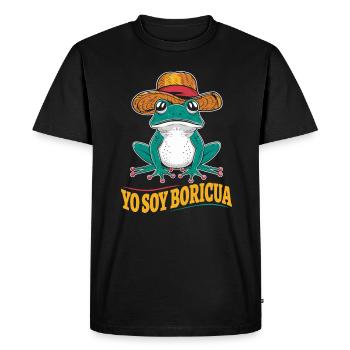 Yo Soy Boricua Grenouille Portoricaine avec chapeau - T-shirt Premium bio Homme - noir - Devant - Nico (187cm)