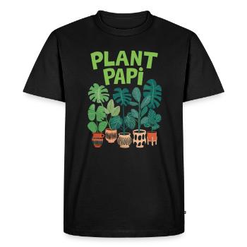 Plant Papi - Stylish Plant Lover Design - Men's Premium Organic T-Shirt - black - Front - Nico (187cm)