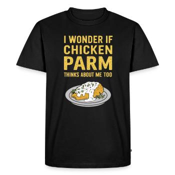 I wonder if Chicken Parm is thinking of me too - Men's Premium Organic T-Shirt - black - Front - Nico (187cm)