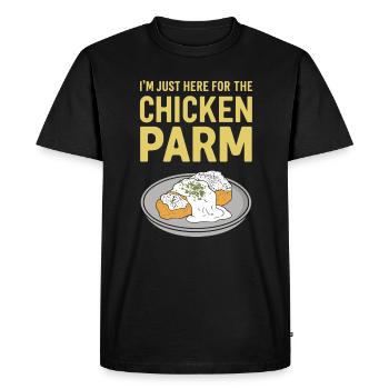 I'm just here for the chicken parm - Men's Premium Organic T-Shirt - black - Front - Nico (187cm)