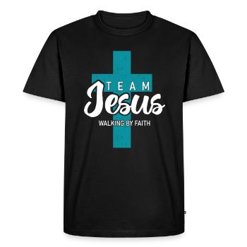 Team Jesus – Walking By Faith for Christians - Men's Premium Organic T-Shirt - black - Front - Nico (187cm)