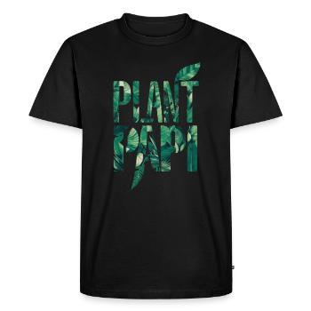 Motif de feuille de Papi pour les amoureux des plantes - T-shirt Premium bio Homme - noir - Devant - Nico (187cm)
