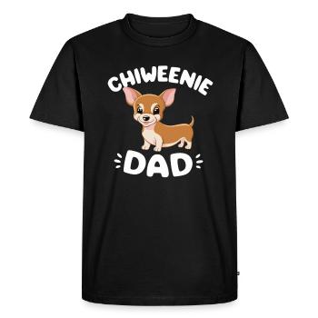 Chiweenie Papa Pride: Loving and Caring - Men's Premium Organic T-Shirt - black - Front - Nico (187cm)