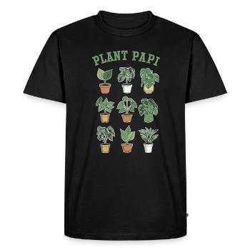 Plant Papi - L’amour des plantes d’intérieur pour de vrai - T-shirt Premium bio Homme - noir - Devant - Nico (187cm)