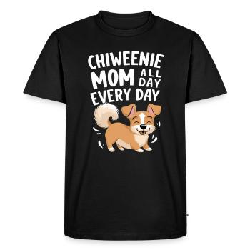Chiweenie maman tous les jours 24 heures sur 24 - T-shirt Premium bio Homme - noir - Devant - Nico (187cm)