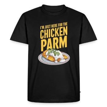 I'm just here for the chicken parm - Men's Premium Organic T-Shirt - black - Front - Nico (187cm)
