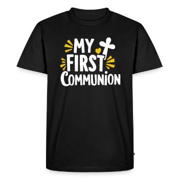 Mon souvenir de célébration de la première communion - T-shirt Premium bio Homme - noir - Devant - Nico (187cm)
